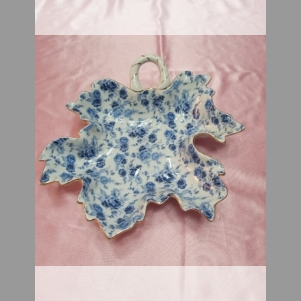 Vintage Antique Reflections by J Godinger Leaf Shape Pickle Dish